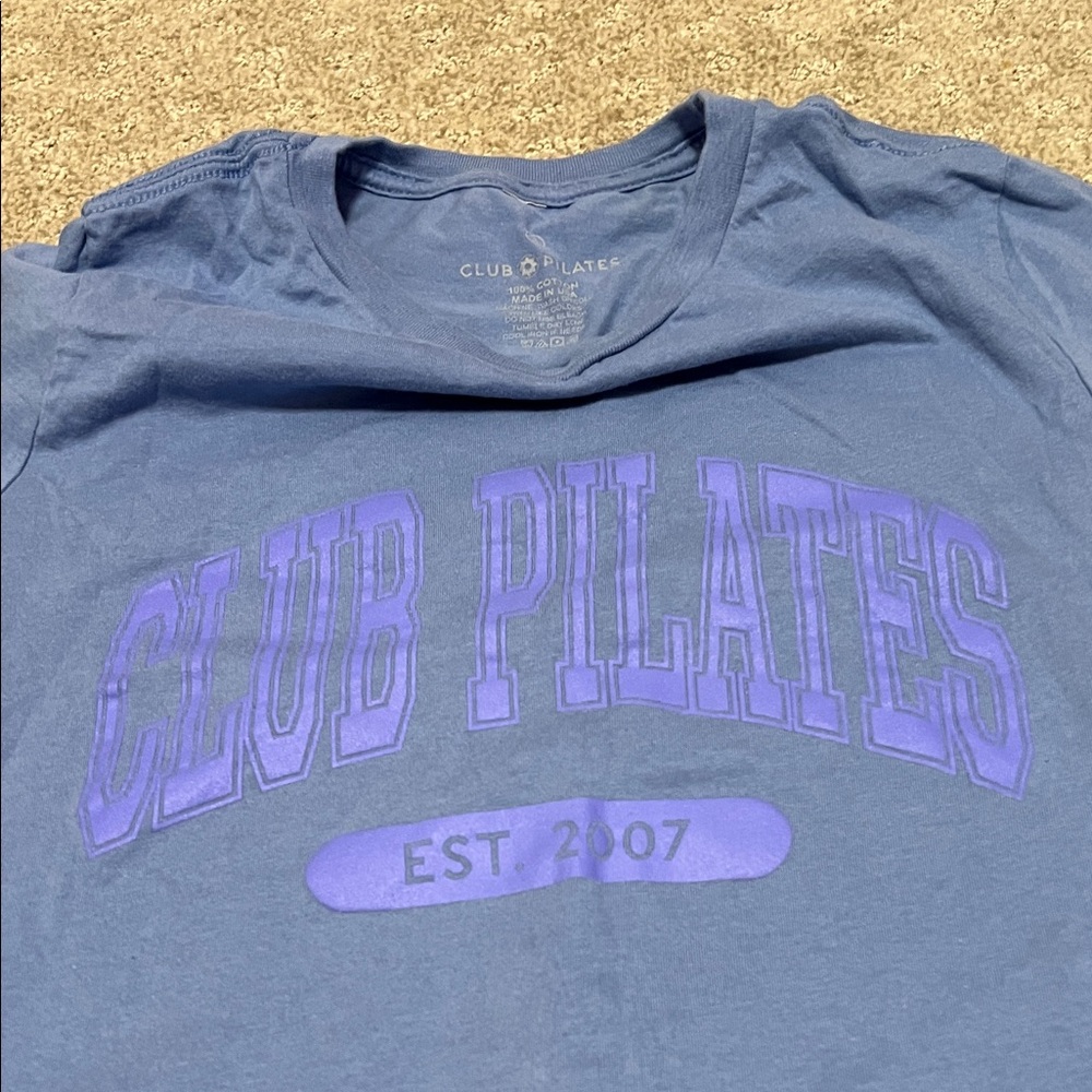 Club Pilates Women's Blue Short Sleeve Tee - Picture 3 of 4